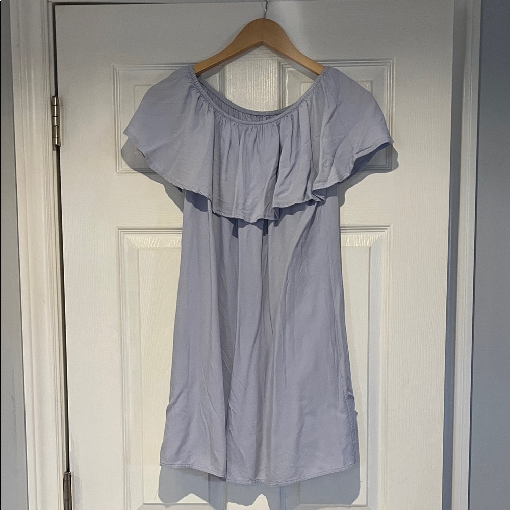 Soft Light Blue Off-Shoulder mini dress Barcelona concept store